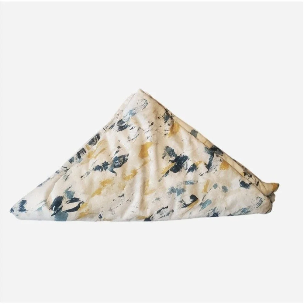 West Elm Abstract Petals 100% organic Cotton Duvet Full Queen